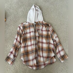 american eagle flannel hoodie worn once!!